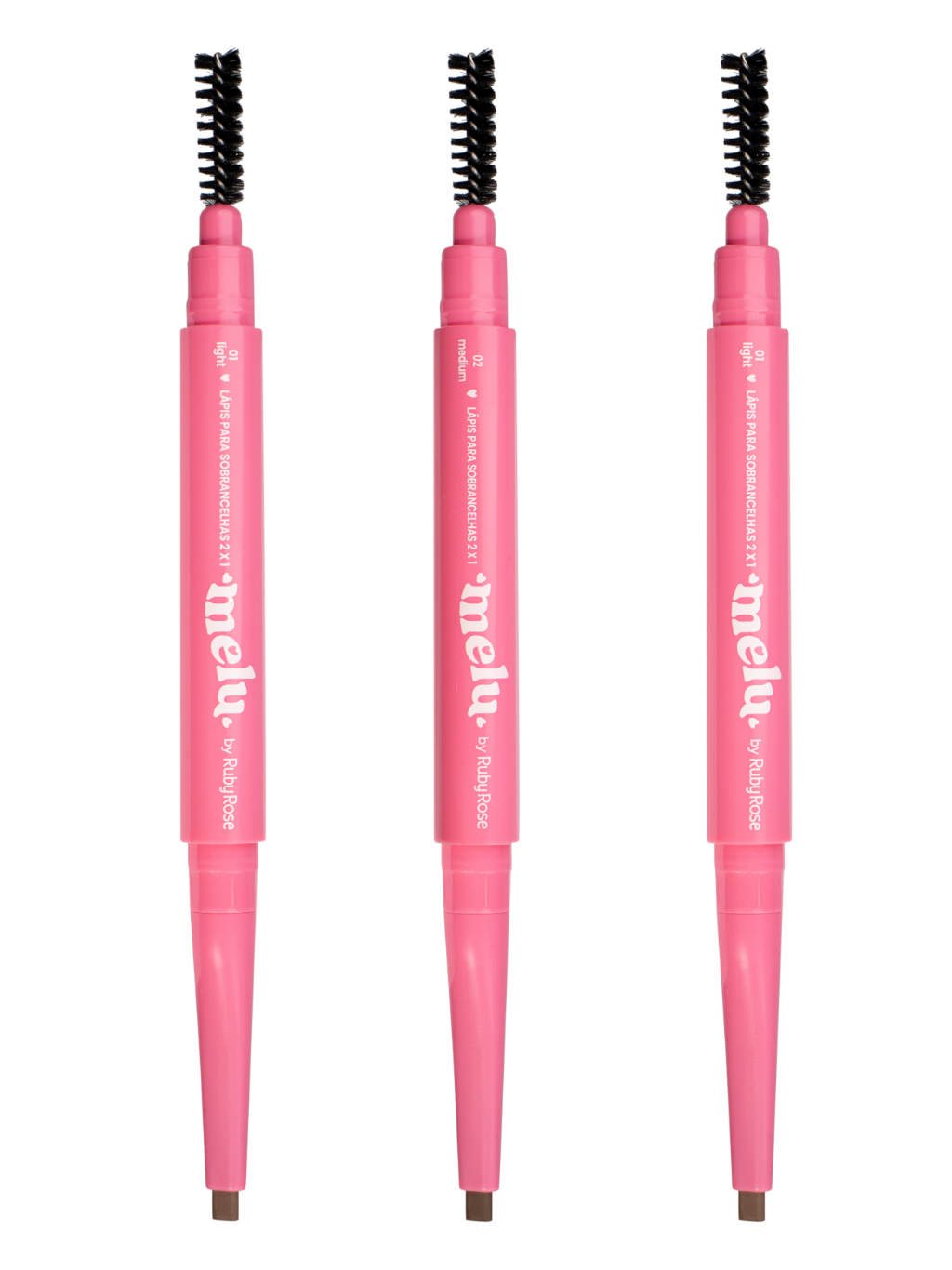 Lápis para sobrancelha 2x1 chanfrado - Melu by Ruby Rose